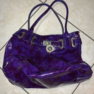 Purple and gold purse